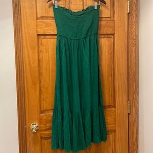 Aerie Strapless Green Dress, size Medium